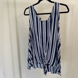 Tie Front Corset Back Tank Top